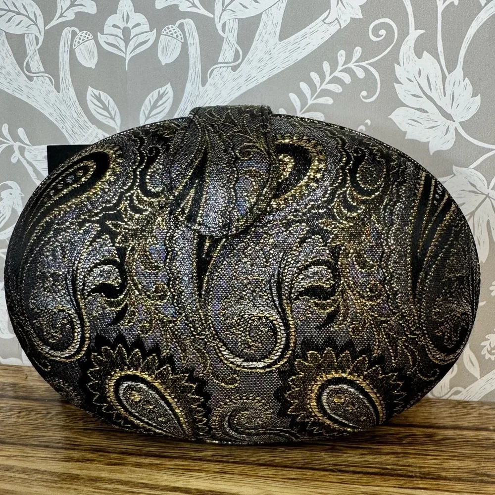 Whiting & Davis Evening Bag Clutch Shoulder Gray, Black, Silver & Gold - Picture 1 of 10